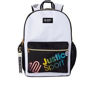 Justice backpack white